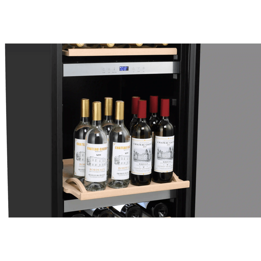 INSIDE: LECAVIST Wine Cabinet - 140 Bottle - Triple Zone - Freestanding - Stainless Steel (LEK1403ZPVX) - Freestanding - LeCavist Wine Cabinets
