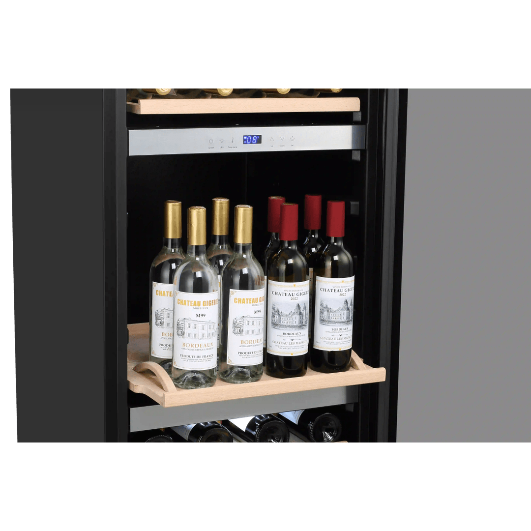 LECAVIST Wine Cabinet - 140 Bottle - Triple Zone - Freestanding - Stainless Steel (LEK1403ZPVX) - Freestanding - LeCavist Wine Cabinets