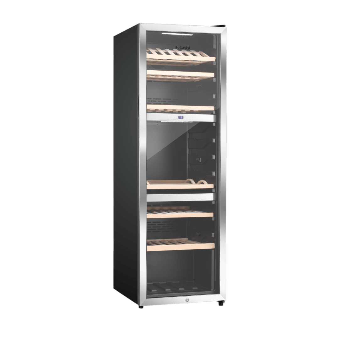 LECAVIST Wine Cabinet - 140 Bottle - Triple Zone - Freestanding - Stainless Steel (LEK1403ZPVX) - Freestanding - LeCavist Wine Cabinets