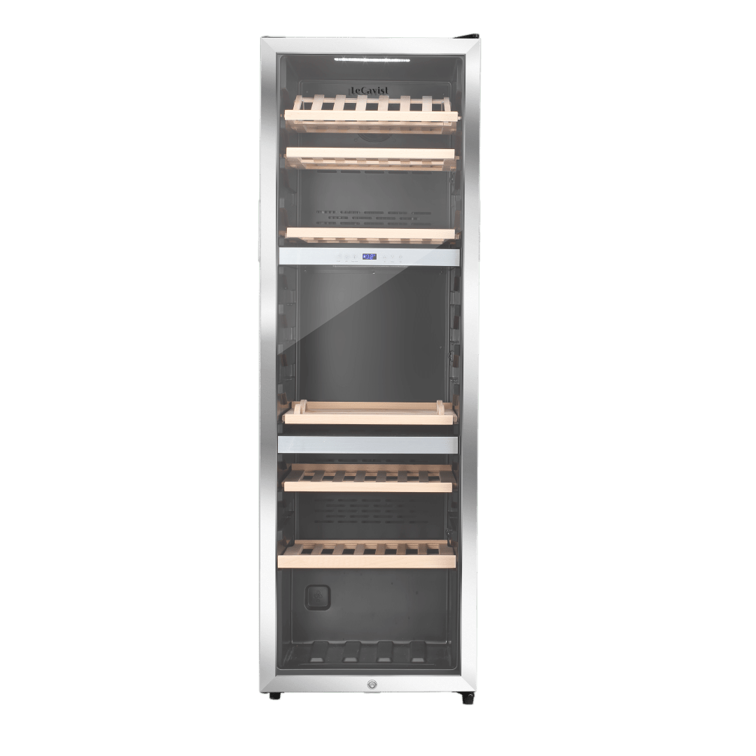 LECAVIST Wine Cabinet - 140 Bottle - Triple Zone - Freestanding - Stainless Steel (LEK1403ZPVX) - Freestanding - LeCavist Wine Cabinets