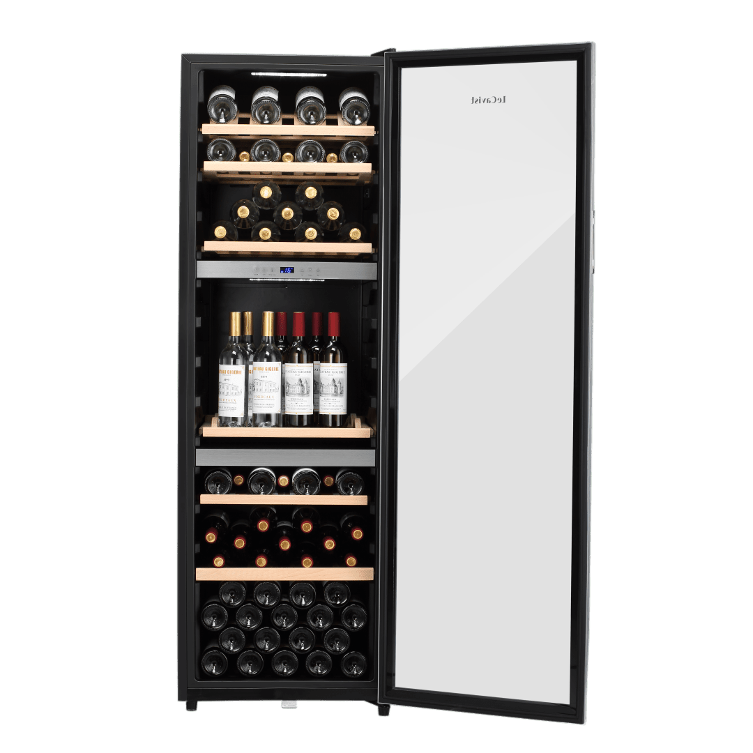 LECAVIST Wine Cabinet - 140 Bottle - Triple Zone - Freestanding - Stainless Steel (LEK1403ZPVX) - Freestanding - LeCavist Wine Cabinets