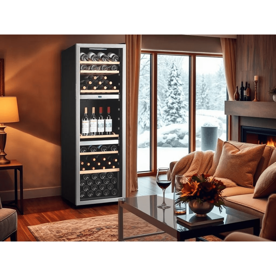 LECAVIST Wine Cabinet - 140 Bottle - Triple Zone - Freestanding - Stainless Steel (LEK1403ZPVX) - Freestanding - LeCavist Wine Cabinets