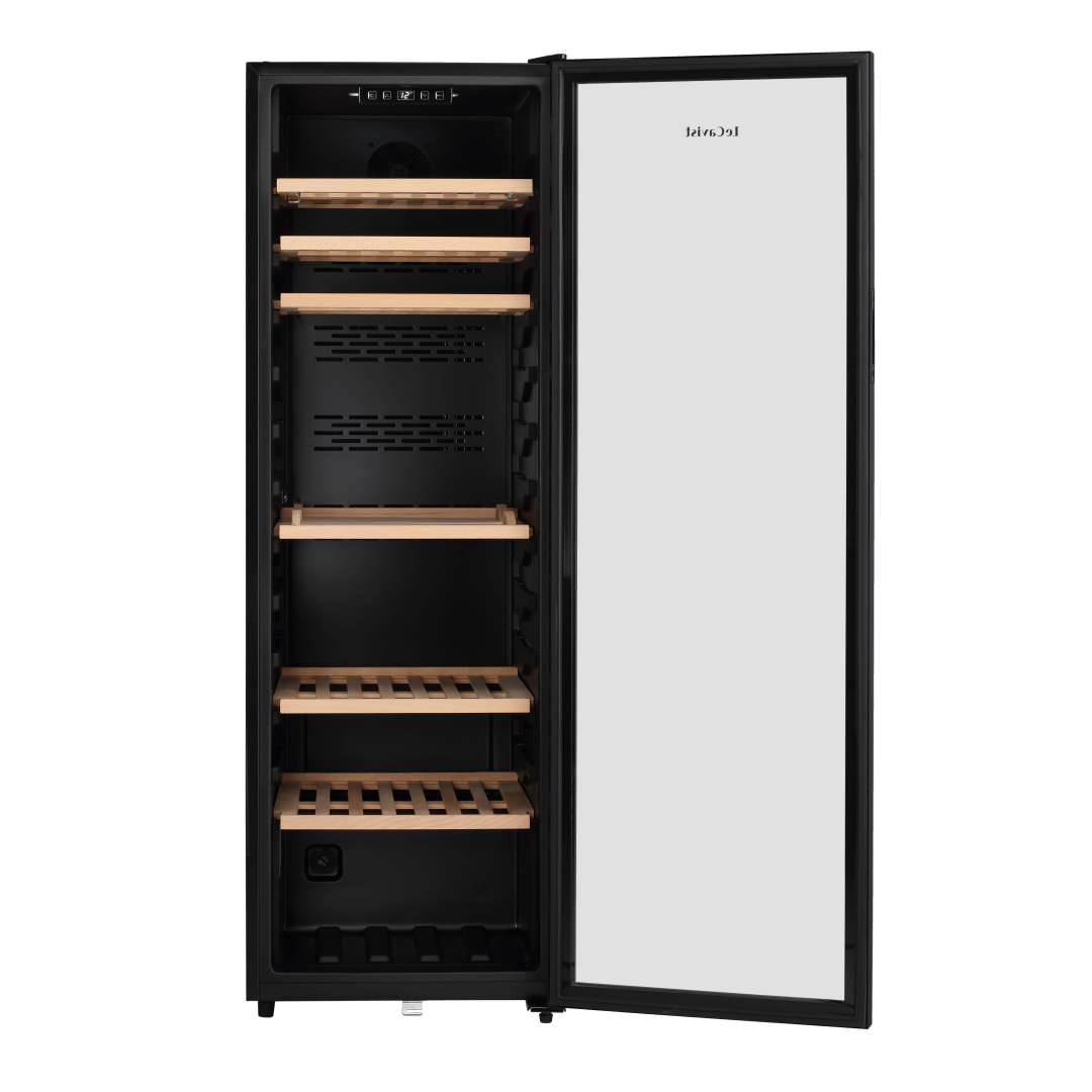 LECAVIST Wine Cabinet - 168 Bottle - Single Zone - Freestanding - Black (LEK168PV) - Freestanding - Lecavist Wine Cabinets