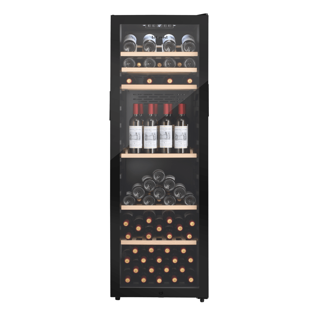 LECAVIST Wine Cabinet - 168 Bottle - Single Zone - Freestanding - Black (LEK168PV) - Freestanding - Lecavist Wine Cabinets