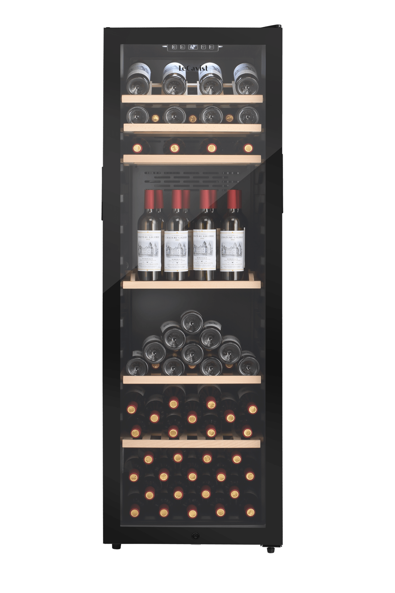 LECAVIST Wine Cabinet - 168 Bottle - Single Zone - Freestanding - Black (LEK168PV) - Freestanding - Lecavist Wine Cabinets