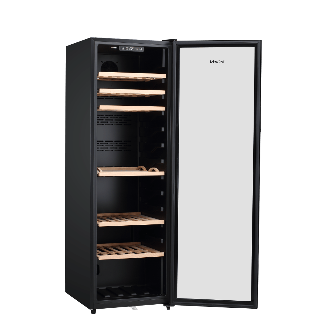 LECAVIST Wine Cabinet - 168 Bottle - Single Zone - Freestanding - Black (LEK168PV) - Freestanding - Lecavist Wine Cabinets