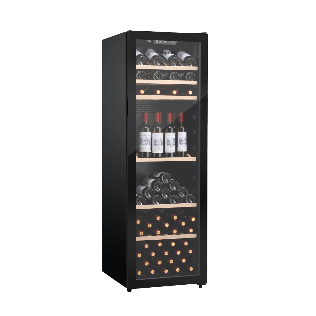 LECAVIST Wine Cabinet - 168 Bottle - Single Zone - Freestanding - Black (LEK168PV) - Freestanding - Lecavist Wine Cabinets