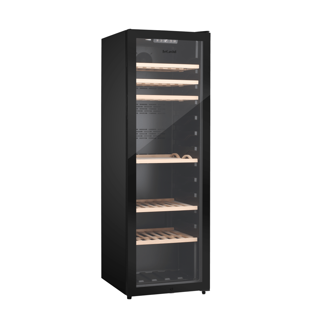 LECAVIST Wine Cabinet - 168 Bottle - Single Zone - Freestanding - Black (LEK168PV) - Freestanding - Lecavist Wine Cabinets