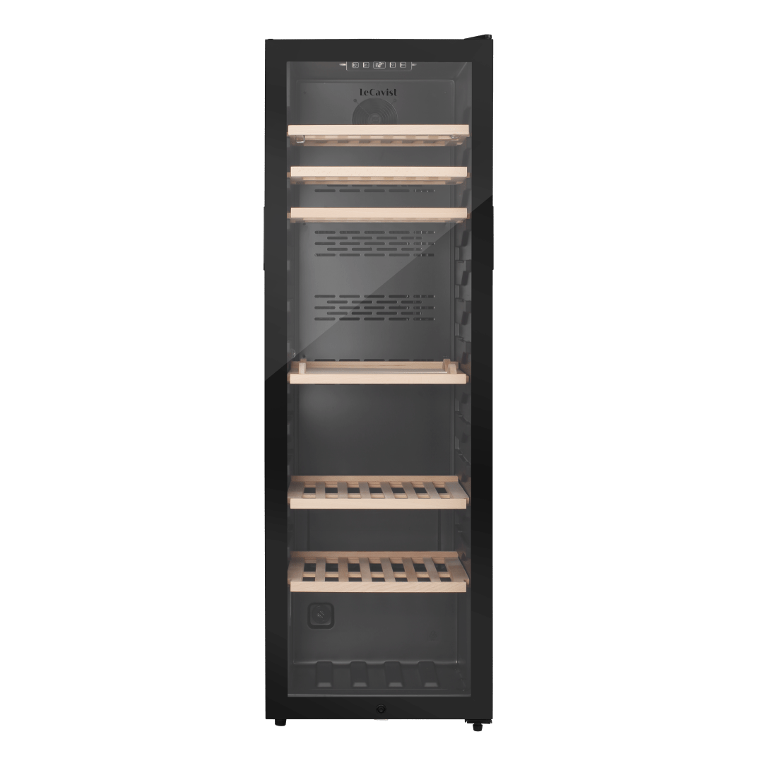 LECAVIST Wine Cabinet - 168 Bottle - Single Zone - Freestanding - Black (LEK168PV) - Freestanding - Lecavist Wine Cabinets