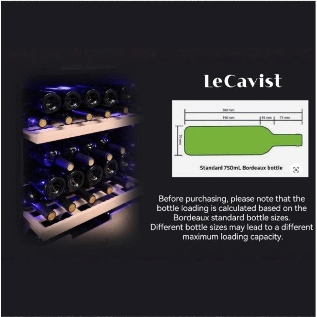 LECAVIST Wine Cabinet - 168 Bottle - Single Zone - Freestanding - Stainless Steel (LEK168PVX) - Freestanding - LeCavist Wine Cabinets
