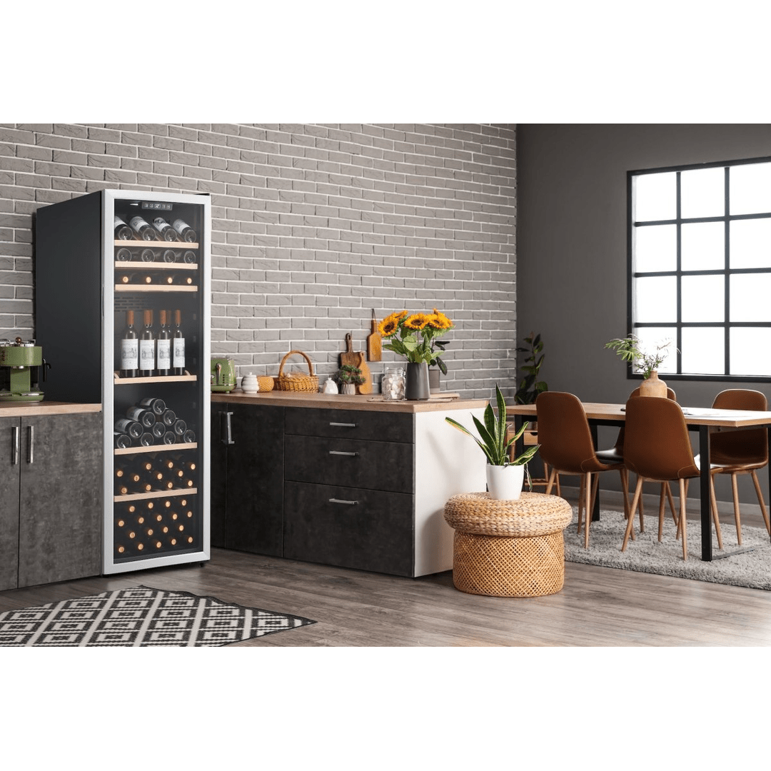LECAVIST Wine Cabinet - 168 Bottle - Single Zone - Freestanding - Stainless Steel (LEK168PVX) - Freestanding - LeCavist Wine Cabinets