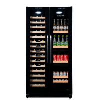 LeCavist Wine Cabinet - 188 Bottle - Dual Zone Side by Side - Built-in - Black - Flexible Beverage & Display Shelves Bundle (LCS200VN2Z2DFLTSH)
