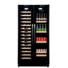 LeCavist Wine Cabinet - 188 Bottle - Dual Zone Side by Side - Built-in - Black - Flexible Beverage & Display Shelves Bundle (LCS200VN2Z2DFLTSH)