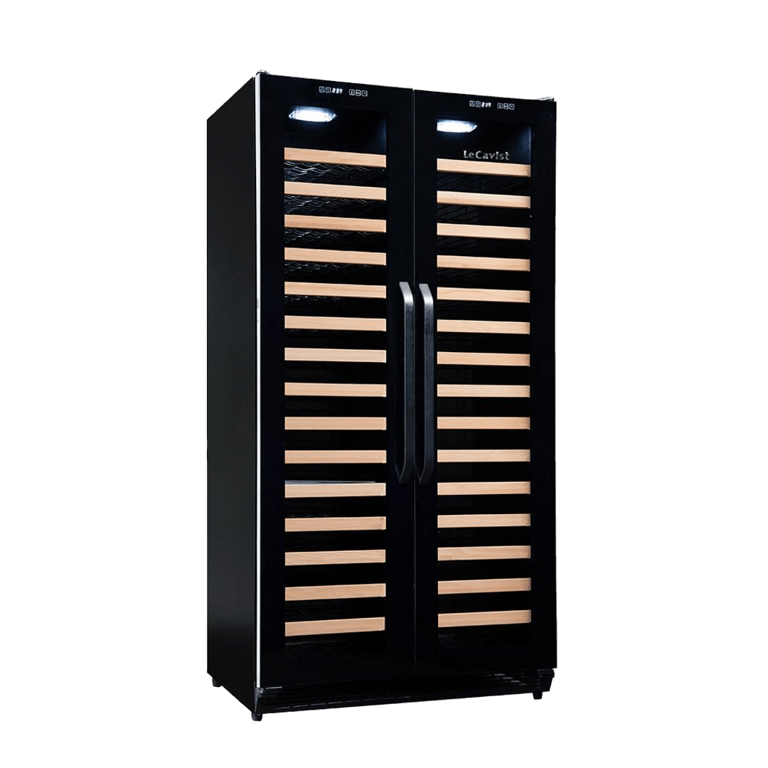 LECAVIST Wine Cabinet - 188 Bottle - Dual Zone Side by Side - Built-in - Black (LCS200VN2Z2D) - Built-In - LeCavist Wine Cabinets