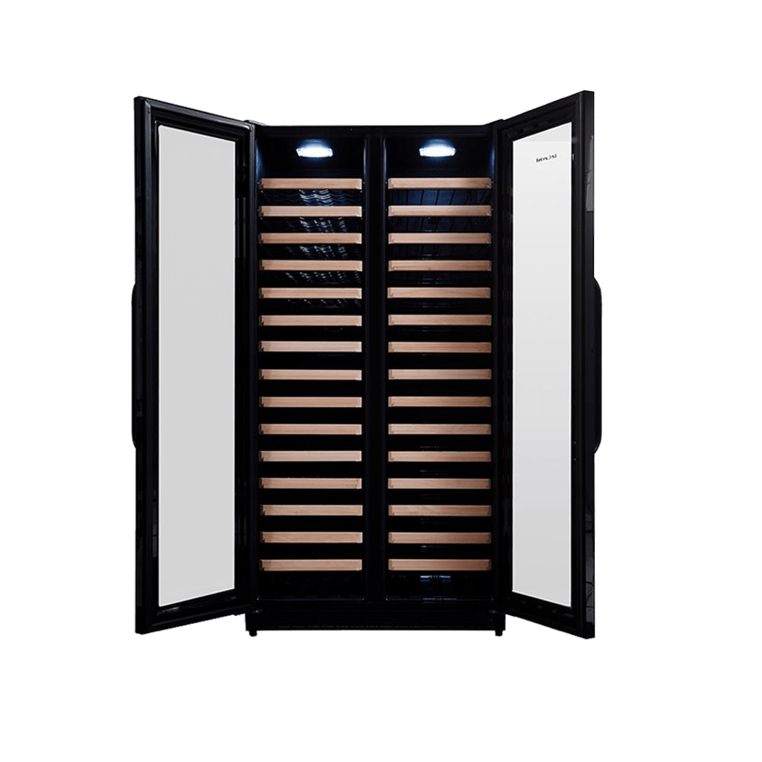 LECAVIST Wine Cabinet - 188 Bottle - Dual Zone Side by Side - Built-in - Black (LCS200VN2Z2D) - Built-In - LeCavist Wine Cabinets