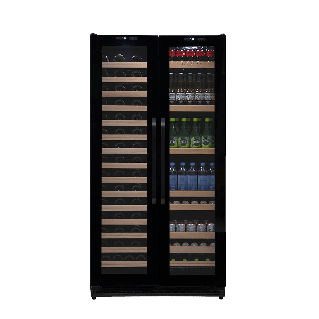 LECAVIST Wine Cabinet - 188 Bottle - Dual Zone Side by Side - Built-in - Black (LCS200VN2Z2D) - Built-In - LeCavist Wine Cabinets