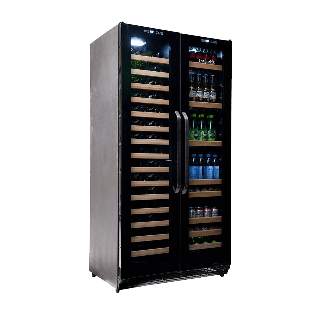 LECAVIST Wine Cabinet - 188 Bottle - Dual Zone Side by Side - Built-in - Black (LCS200VN2Z2D) - Built-In - LeCavist Wine Cabinets