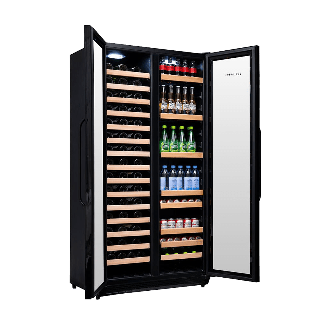 LECAVIST Wine Cabinet - 188 Bottle - Dual Zone Side by Side - Built-in - Black (LCS200VN2Z2D) - Built-In - LeCavist Wine Cabinets