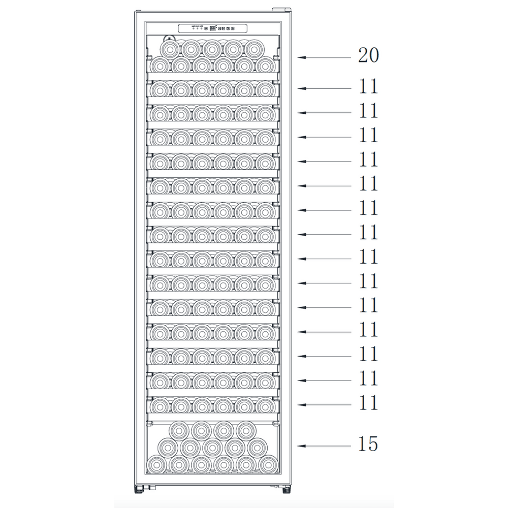 DETAILS: LECAVIST Wine Cabinet - 189 Bottle - Single Zone - Freestanding - Black (LCS240VN1Z1DFS) PRE-ORDER - Freestanding - LeCavist Wine Cabinets