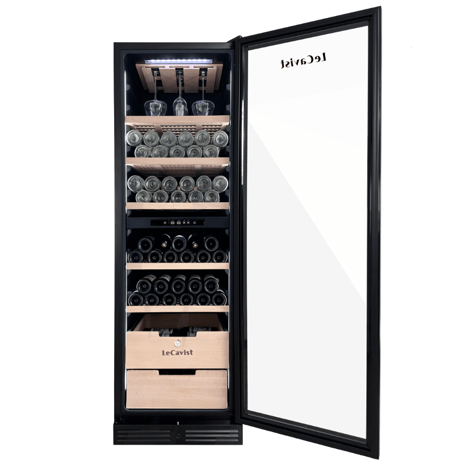 LECAVIST Wine Cabinet - 209 Bottle - Dual Zone - Built - In - Black (LCS210VN2ZBI) PRE - ORDER - Built - In - LeCavist Wine Cabinets