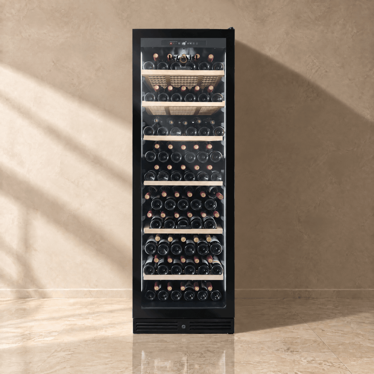 LECAVIST Wine Cabinet - 209 Bottle - Single Zone - Built-In - Black (LCS220VN1ZBI) - Built-In - LeCavist Wine Cabinets