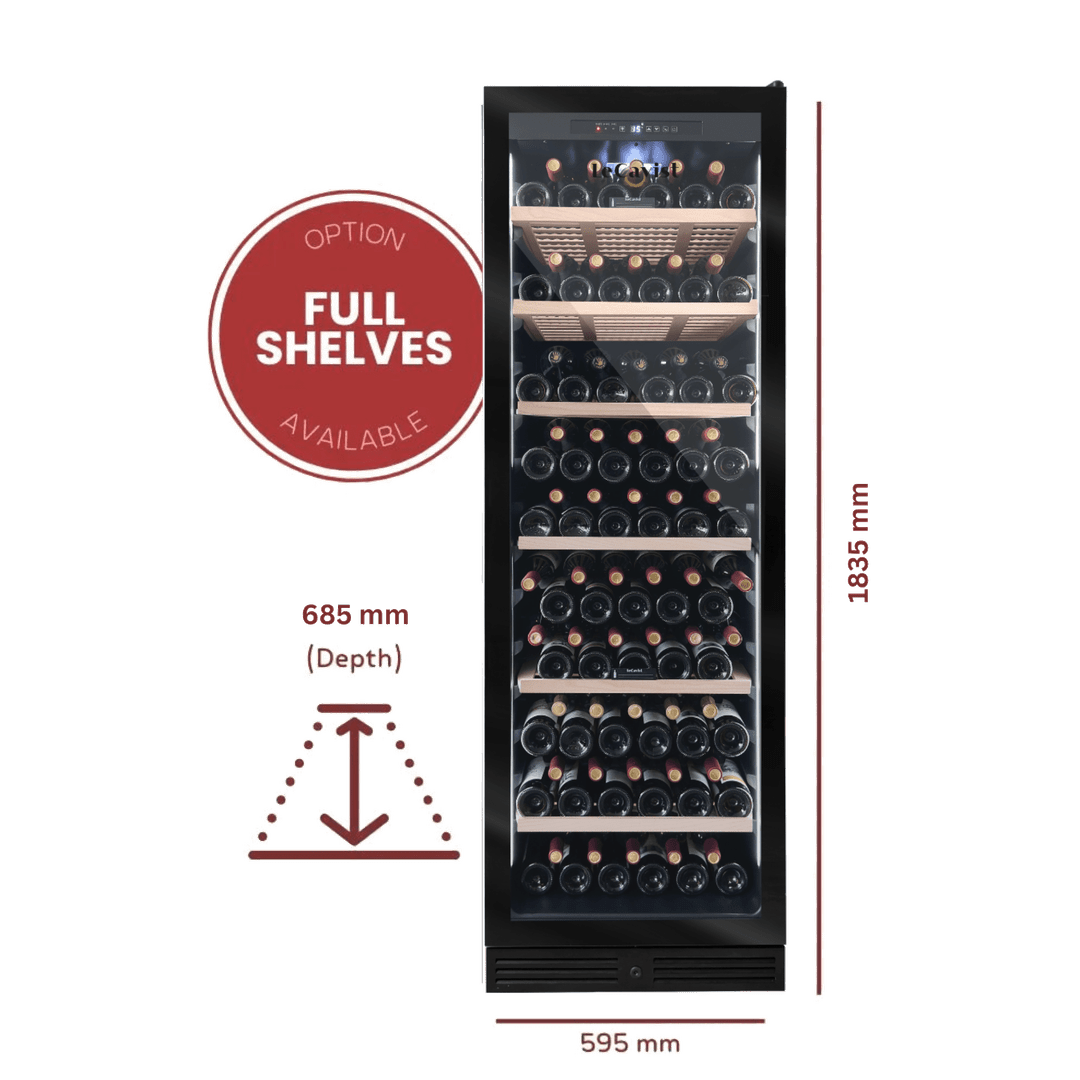 DETAILS: LECAVIST Wine Cabinet - 209 Bottle - Single Zone - Built-In - Black (LCS220VN1ZBI) PRE-ORDER - Built-In - LeCavist Wine Cabinets