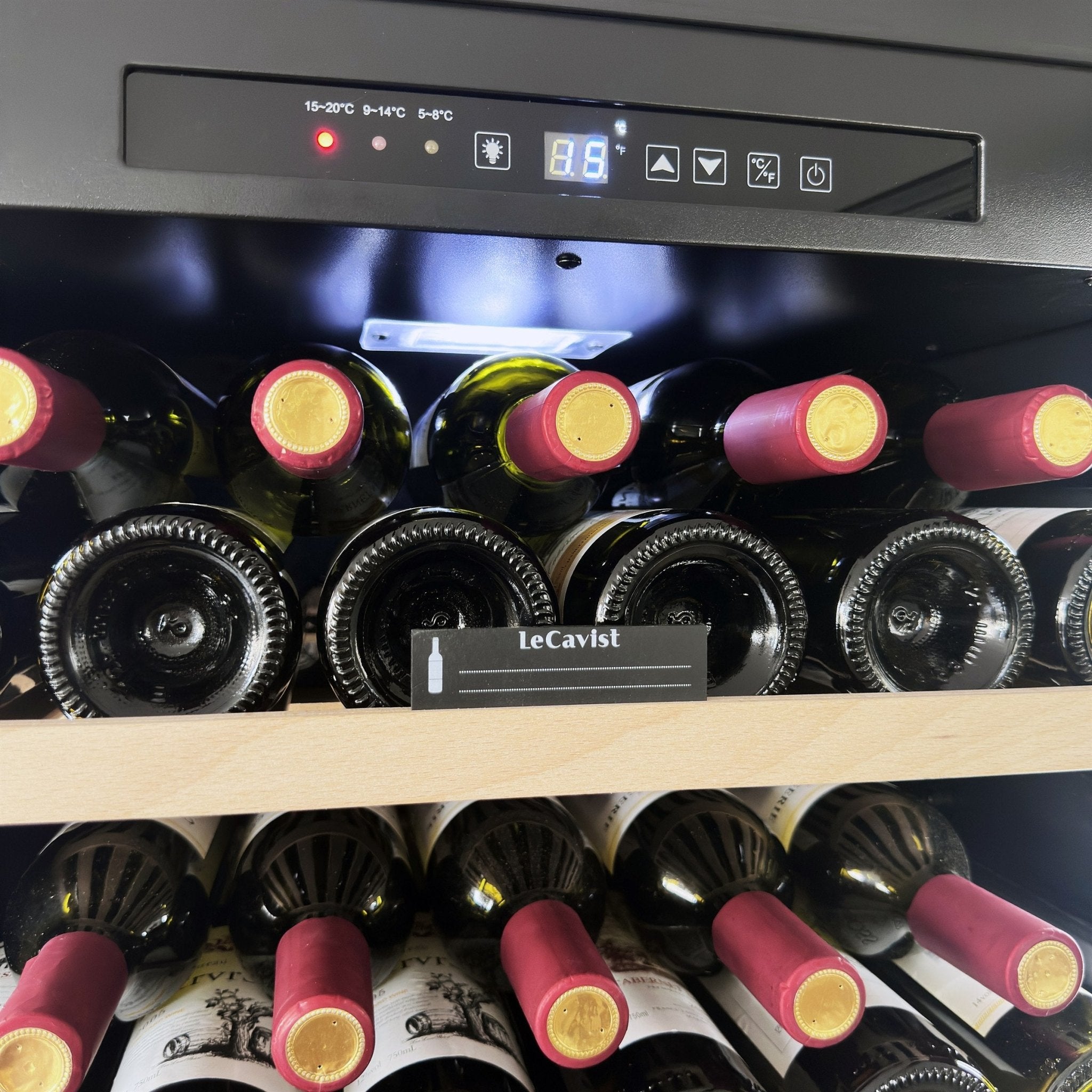 LECAVIST Wine Cabinet - 209 Bottle - Single Zone - Built - In - Black (LCS220VN1ZBI) PRE - ORDER - Built - In - LeCavist Wine Cabinets