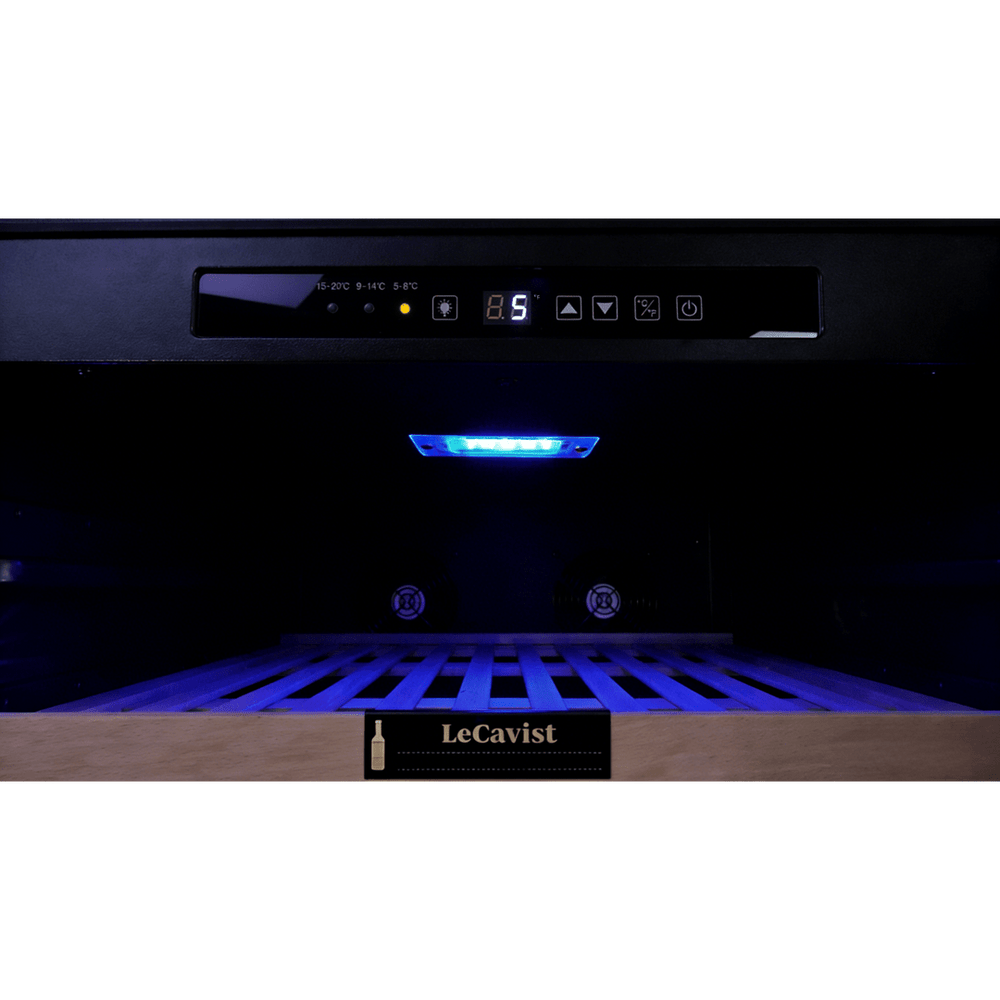 DETAILS: LECAVIST Wine Cabinet - 248 Bottle - Single Zone - Freestanding - Black (LCS240VN1Z1D) PRE-ORDER - Freestanding - LeCavist Wine Cabinets