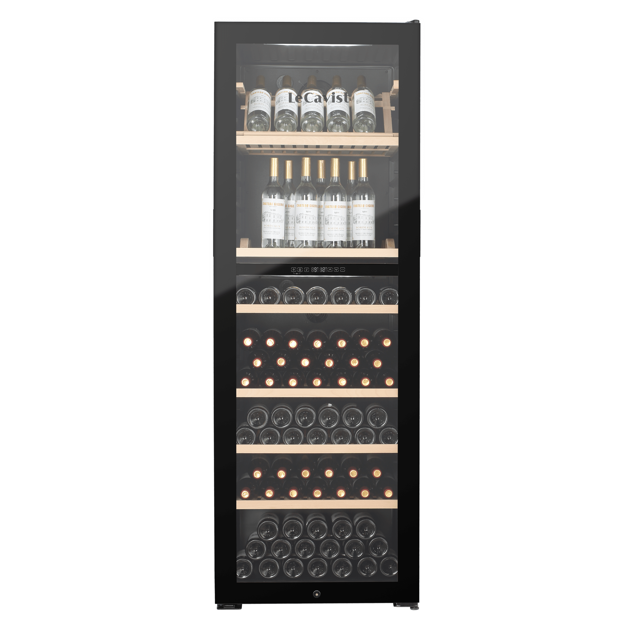 LECAVIST Wine Cabinet - 268 Bottle - Dual Zone - Freestanding - Black (LJ268VN2Z) - Freestanding - LeCavist Wine Cabinets