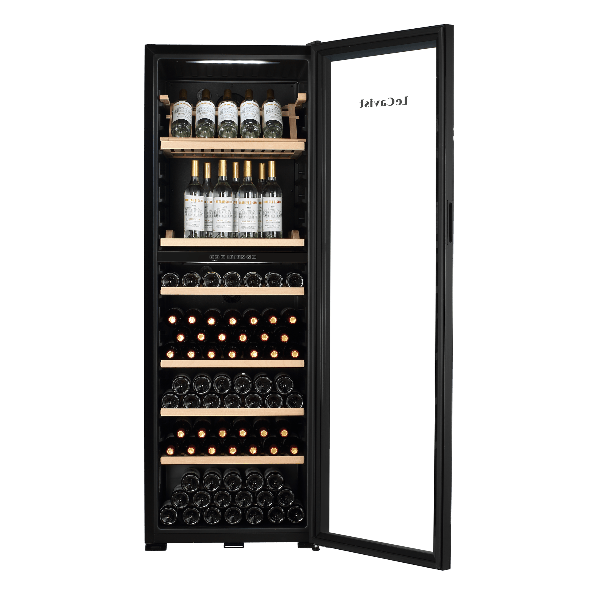 LECAVIST Wine Cabinet - 268 Bottle - Dual Zone - Freestanding - Black (LJ268VN2Z) - Freestanding - LeCavist Wine Cabinets