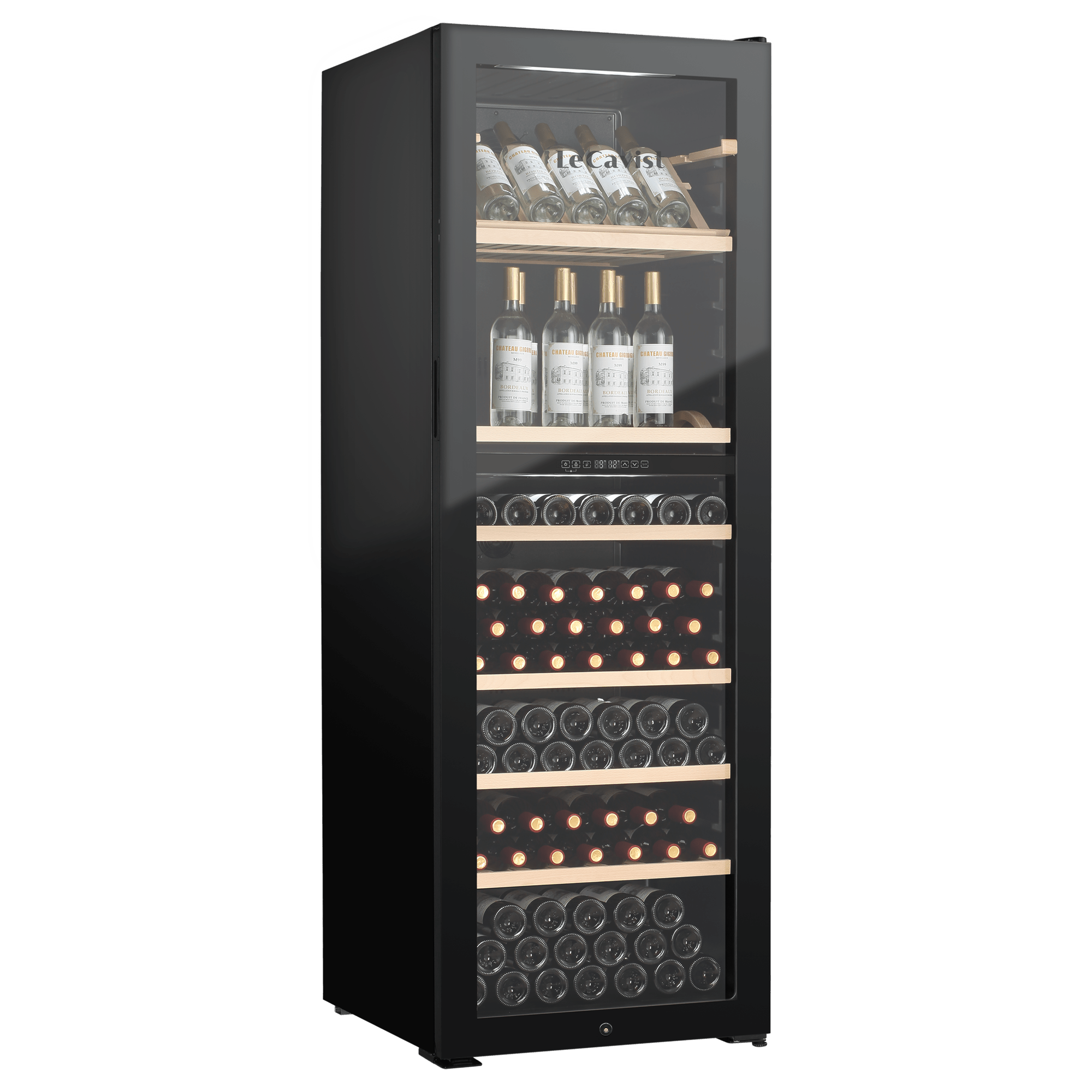 LECAVIST Wine Cabinet - 268 Bottle - Dual Zone - Freestanding - Black (LJ268VN2Z) - Freestanding - LeCavist Wine Cabinets