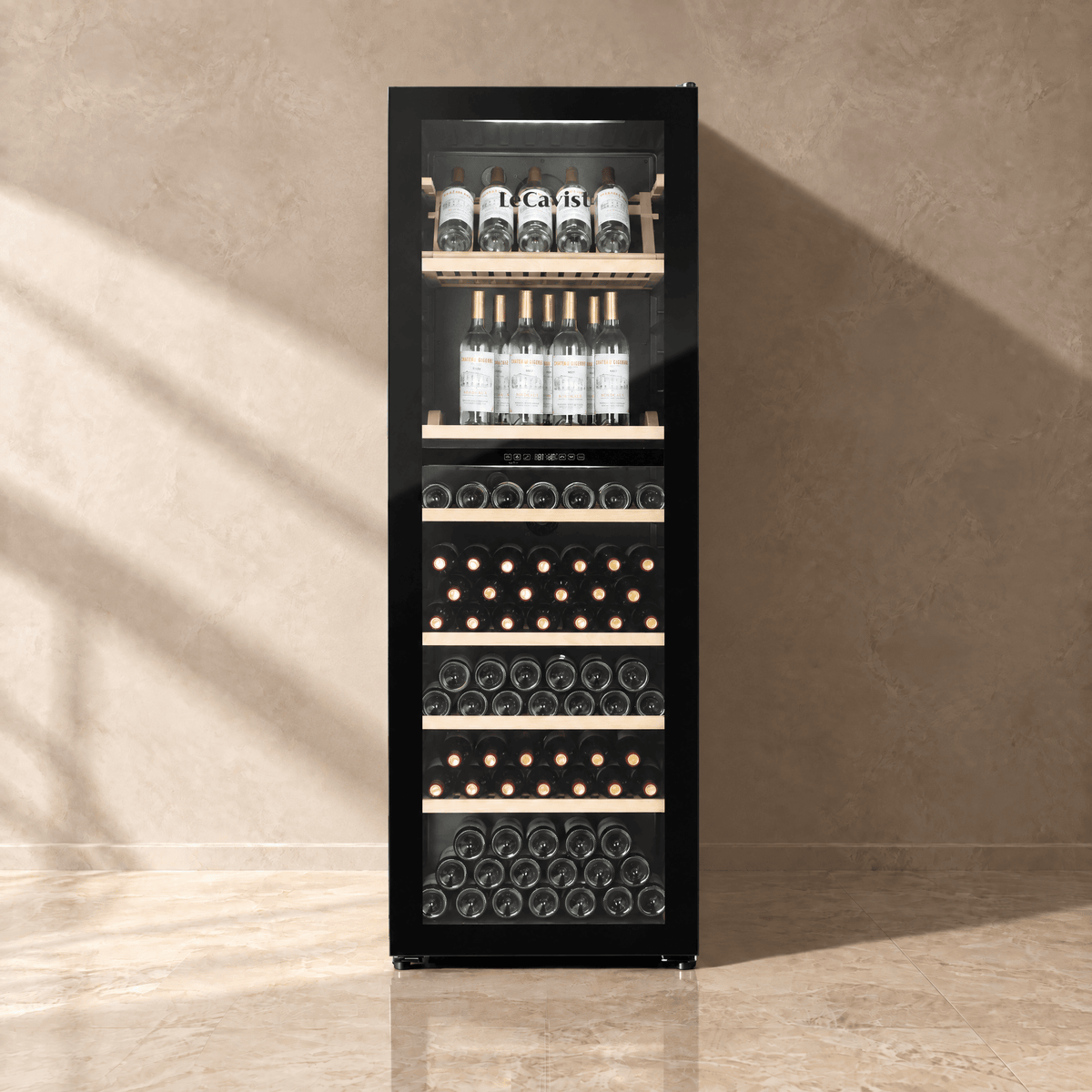 LECAVIST Wine Cabinet - 268 Bottle - Dual Zone - Freestanding - Black (LJ268VN2Z) - Freestanding - LeCavist Wine Cabinets