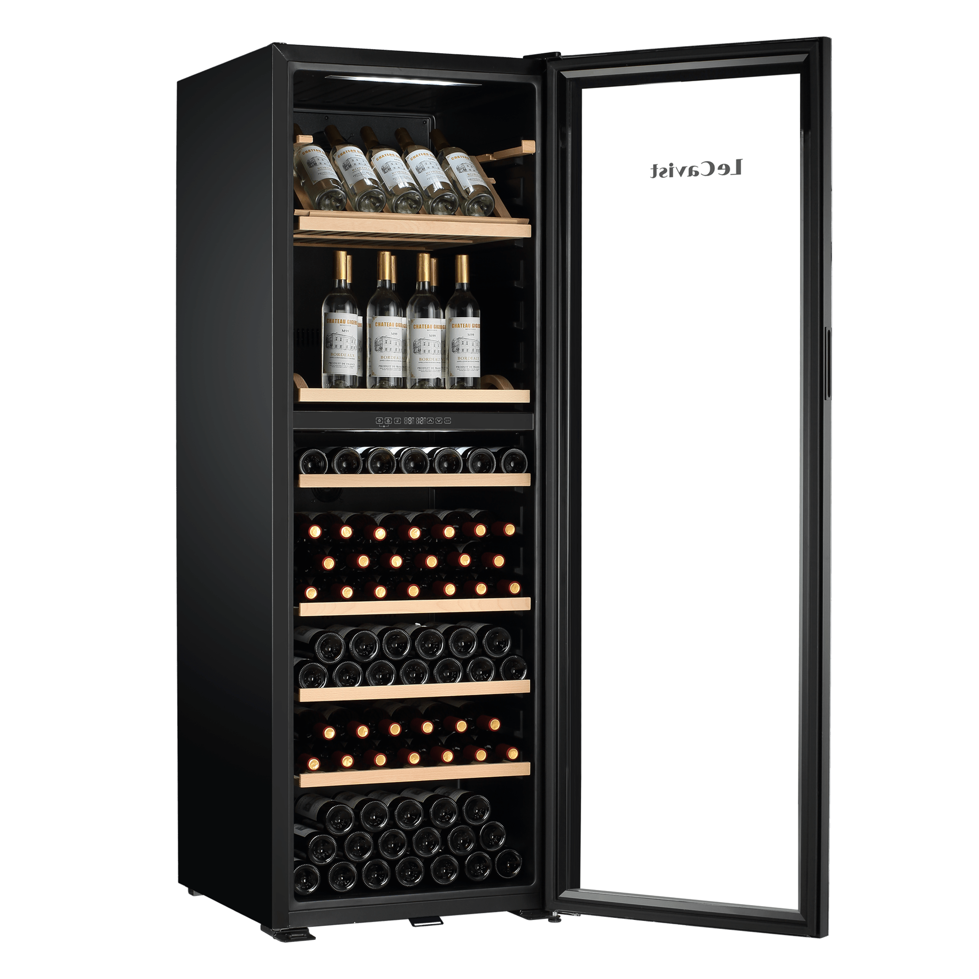 LECAVIST Wine Cabinet - 268 Bottle - Dual Zone - Freestanding - Black (LJ268VN2Z) - Freestanding - LeCavist Wine Cabinets