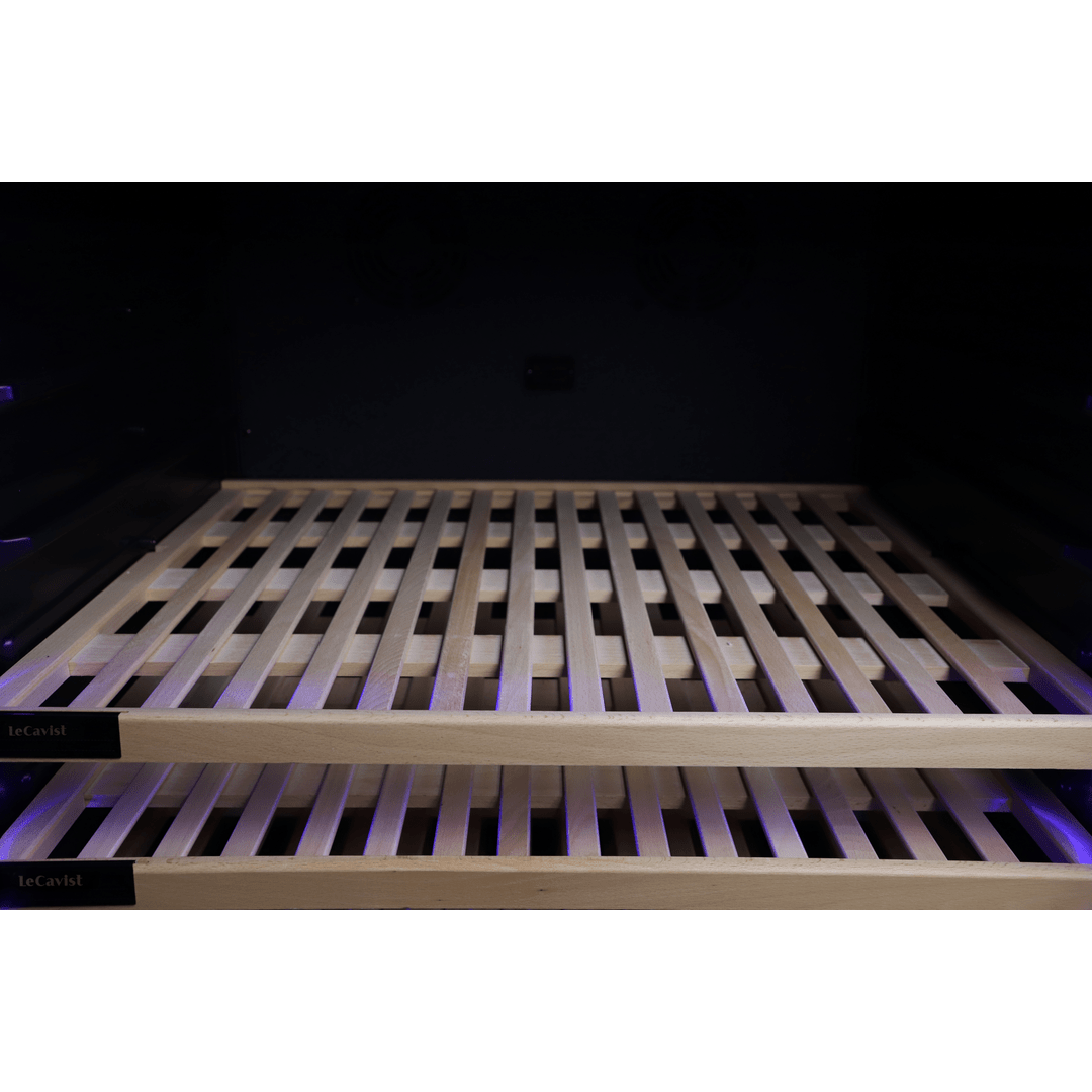 INSIDE: LECAVIST Wine Cabinet - 303 Bottle - Dual Zone - Built-in - Black (LCS300VN2Z1D) - Built-In - LeCavist Wine Cabinets