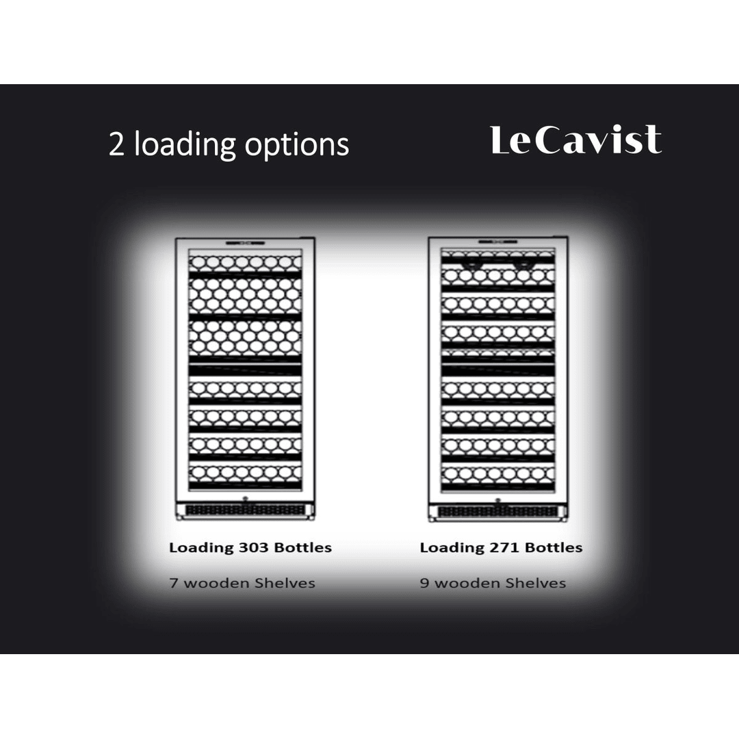 DETAILS: LECAVIST Wine Cabinet - 303 Bottle - Dual Zone - Built-in - Black (LCS300VN2Z1D) - Built-In - LeCavist Wine Cabinets