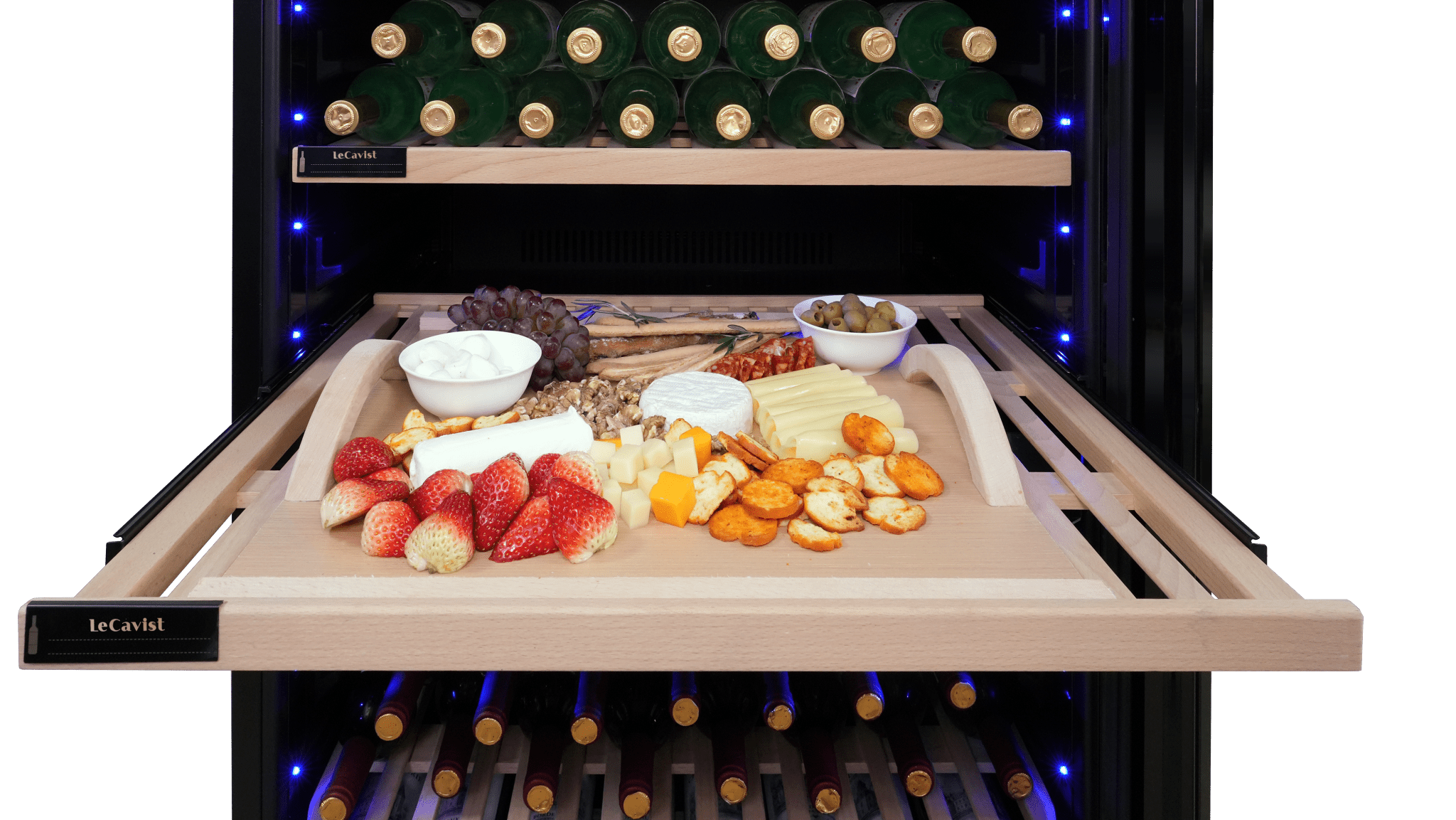 LECAVIST Wine Cabinet - 303 Bottle - Dual Zone - Built - in - Black (LCS300VN2Z1D) - Built - In - LeCavist Wine Cabinets