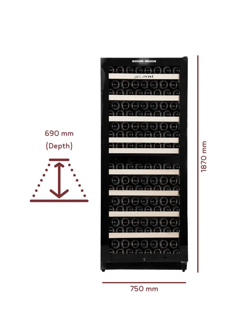 LECAVIST Wine Cabinet - 303 Bottle - Dual Zone - Built - in (LCS300VN2Z1D) - Built - In - Lecavist AU