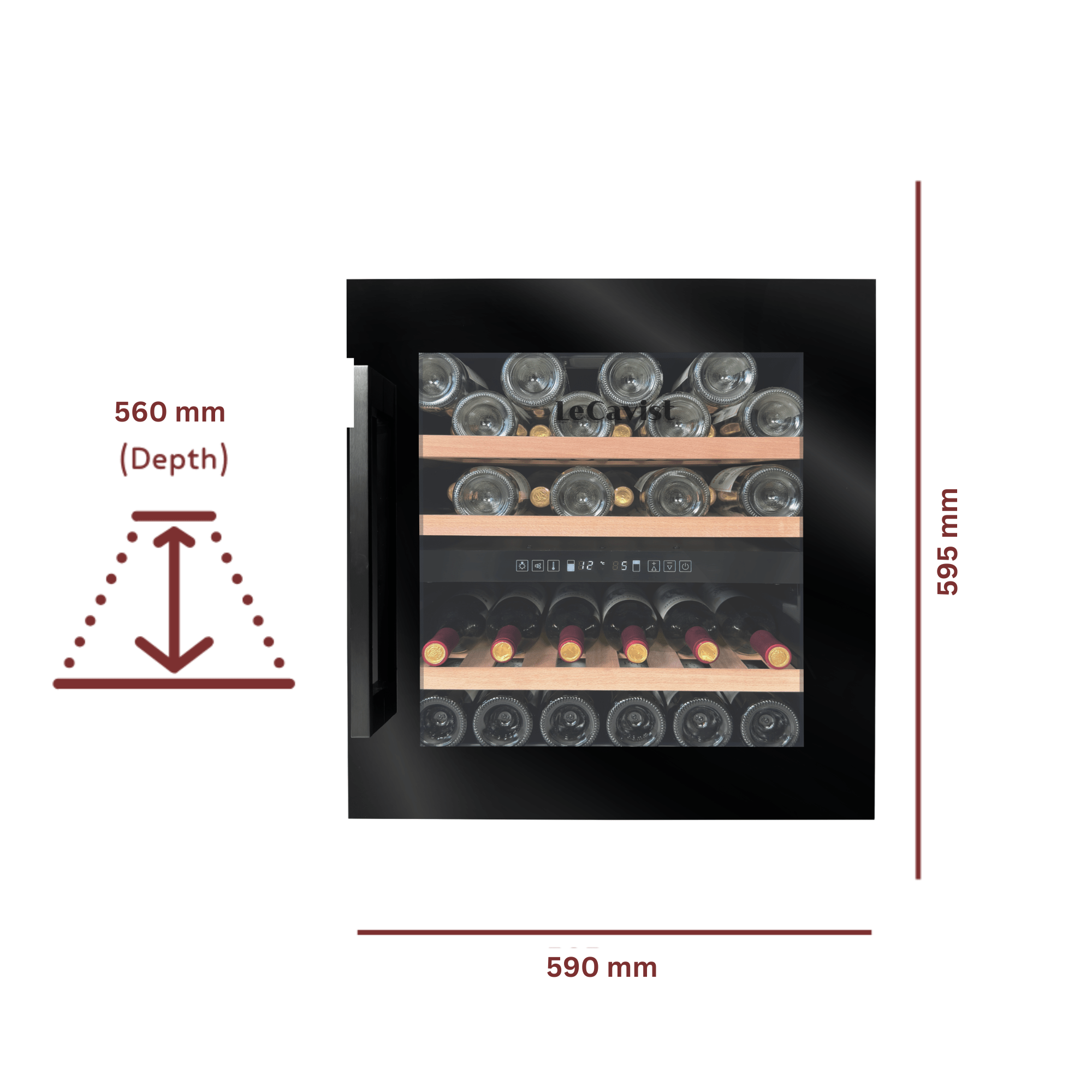 LECAVIST Wine Cabinet - 36 Bottle - Dual Zone - Built - In - Black (LCS36VN2ZBI) PRE - ORDER - Built - In - LeCavist Wine Cabinets