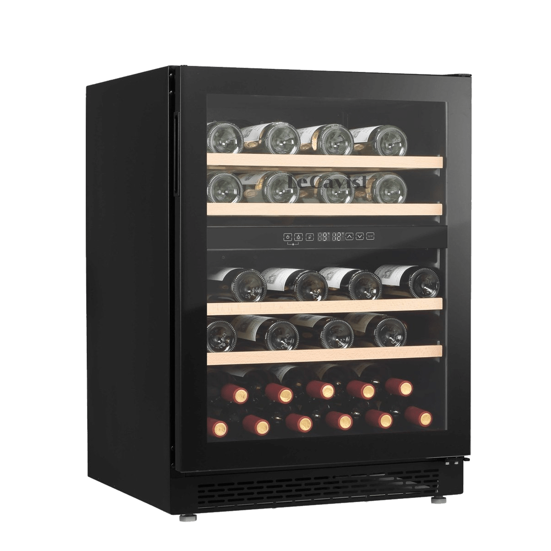 LECAVIST Wine Cabinet - 44 Bottle - Dual Zone - Built-in - Black (LJ44VN2ZBU) - Built-In - LeCavist Wine Cabinets
