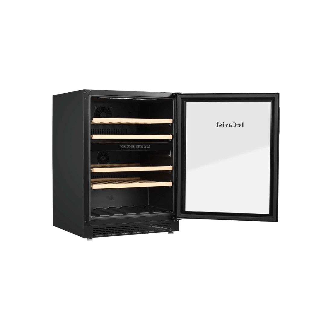 LECAVIST Wine Cabinet - 44 Bottle - Dual Zone - Built-in - Black (LJ44VN2ZBU) - Built-In - LeCavist Wine Cabinets