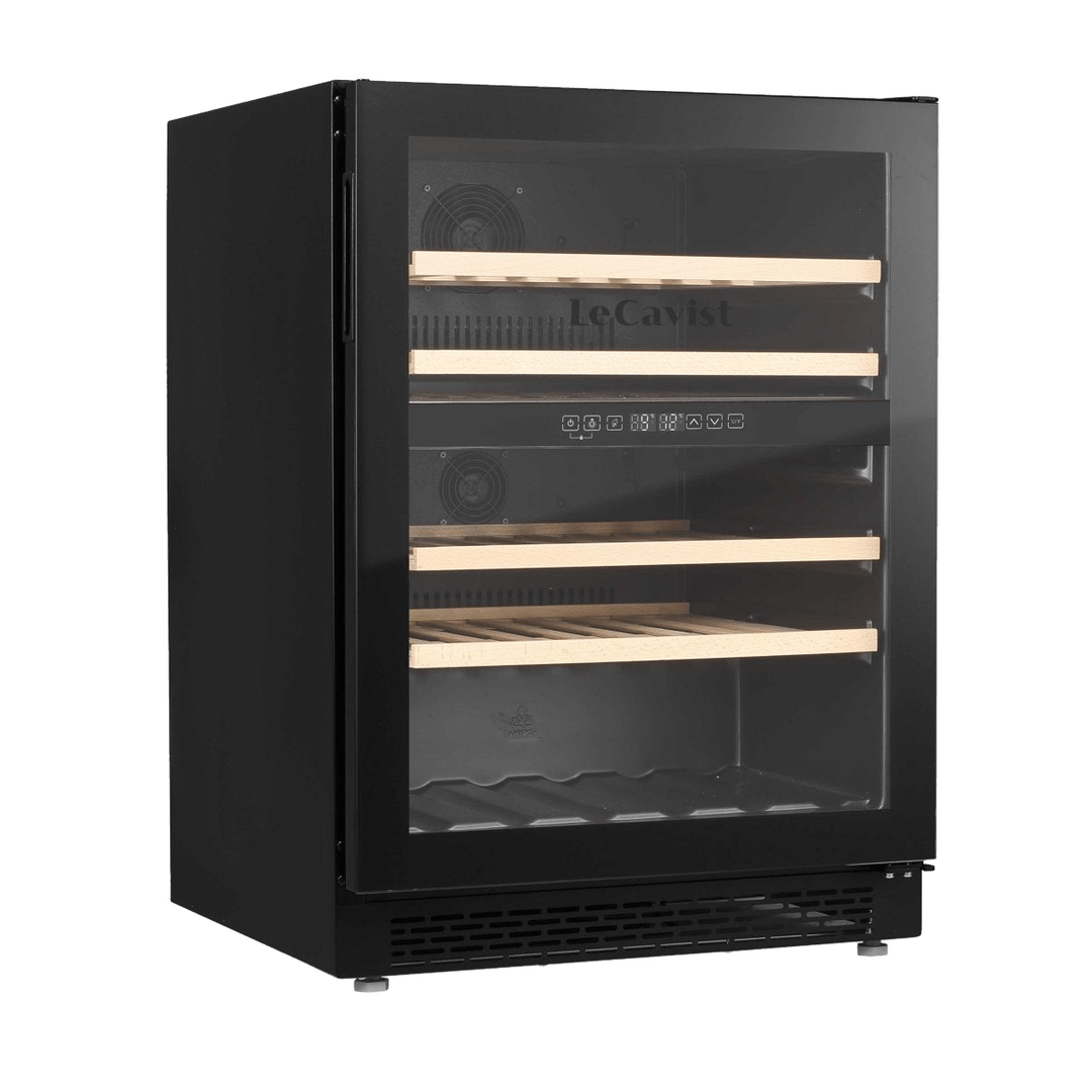 LECAVIST Wine Cabinet - 44 Bottle - Dual Zone - Built-in - Black (LJ44VN2ZBU) - Built-In - LeCavist Wine Cabinets