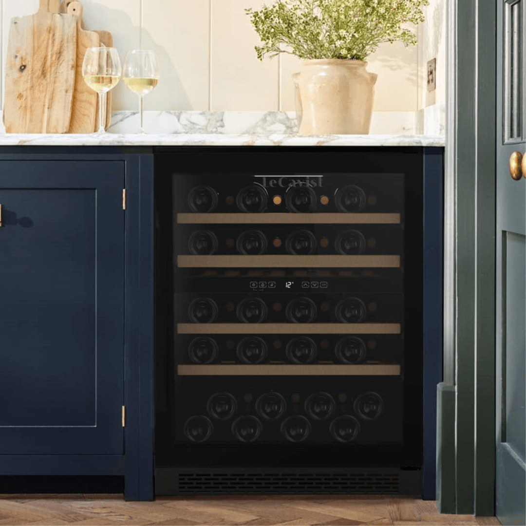 LECAVIST Wine Cabinet - 44 Bottle - Dual Zone - Built-in - Black (LJ44VN2ZBU) - Built-In - LeCavist Wine Cabinets