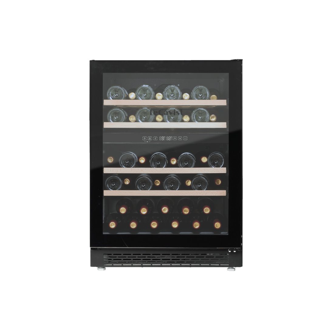 LECAVIST Wine Cabinet - 44 Bottle - Dual Zone - Built-in - Black (LJ44VN2ZBU) - Built-In - LeCavist Wine Cabinets