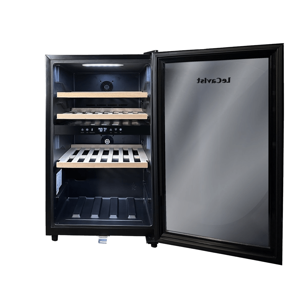 LECAVIST Wine Cabinet - 56 Bottle - Dual Zone - Freestanding - Black (LKS56VN2Z) - Freestanding - LeCavist Wine Cabinets