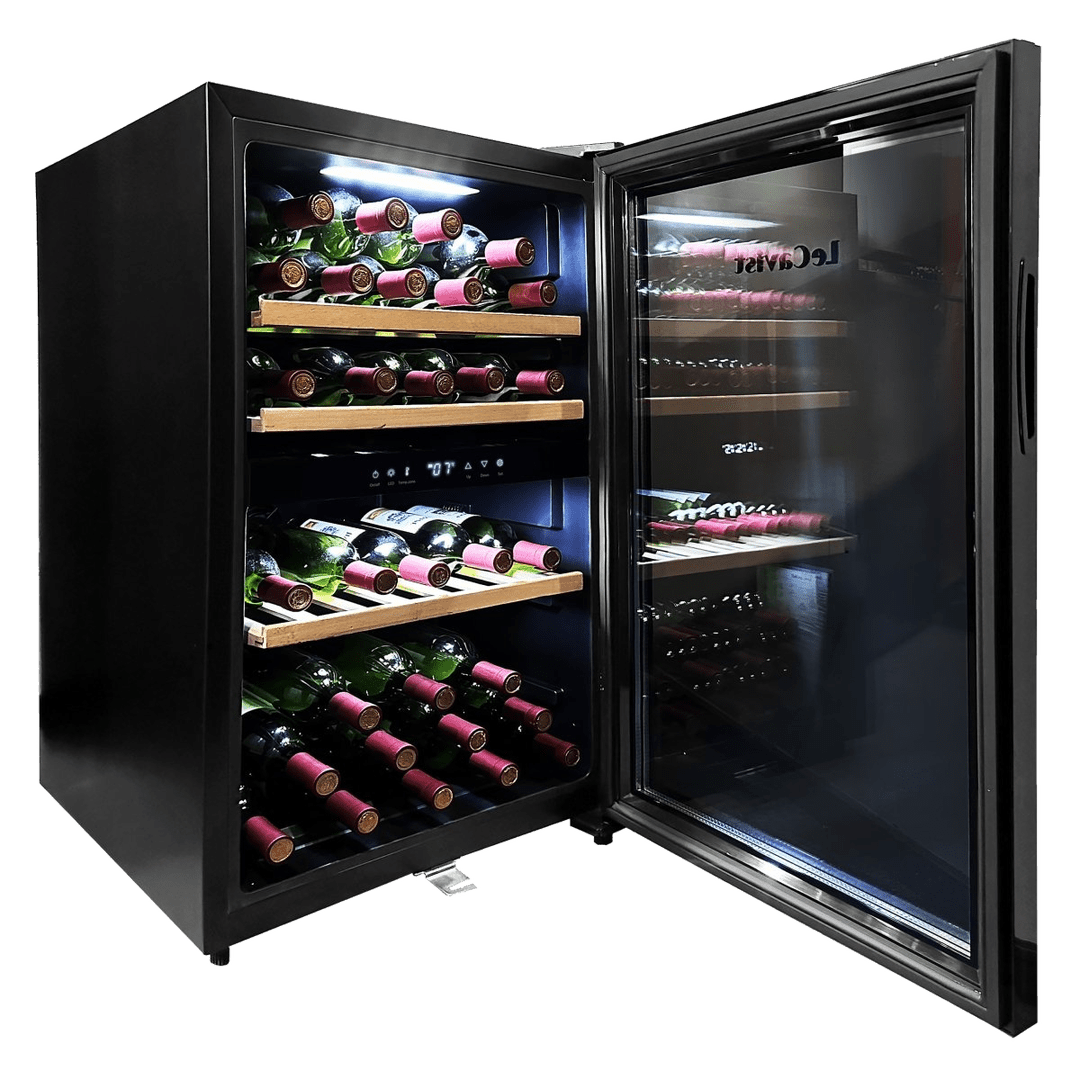 LECAVIST Wine Cabinet - 56 Bottle - Dual Zone - Freestanding - Black (LKS56VN2Z) - Freestanding - LeCavist Wine Cabinets