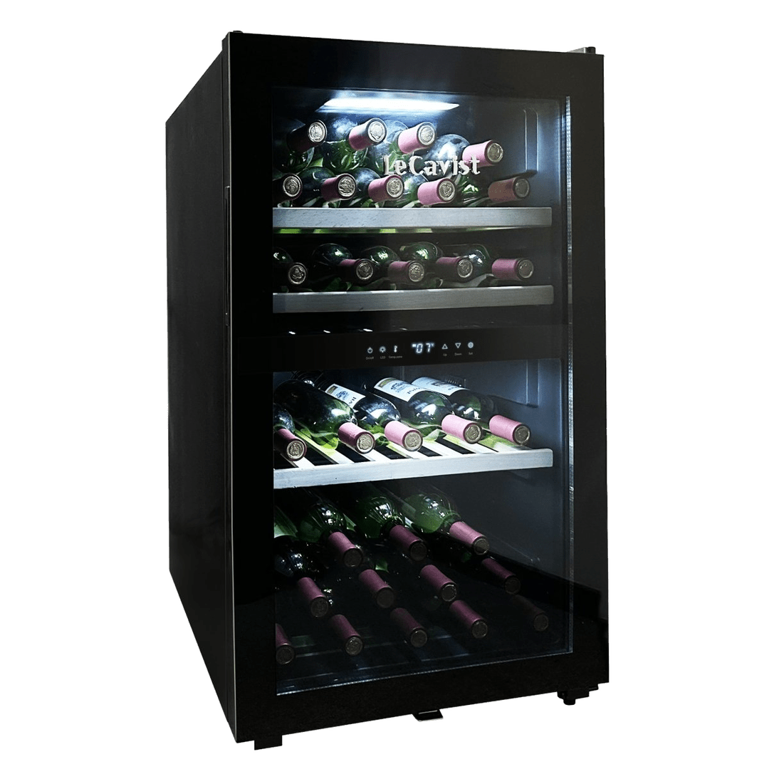 LECAVIST Wine Cabinet - 56 Bottle - Dual Zone - Freestanding - Black (LKS56VN2Z) - Freestanding - LeCavist Wine Cabinets