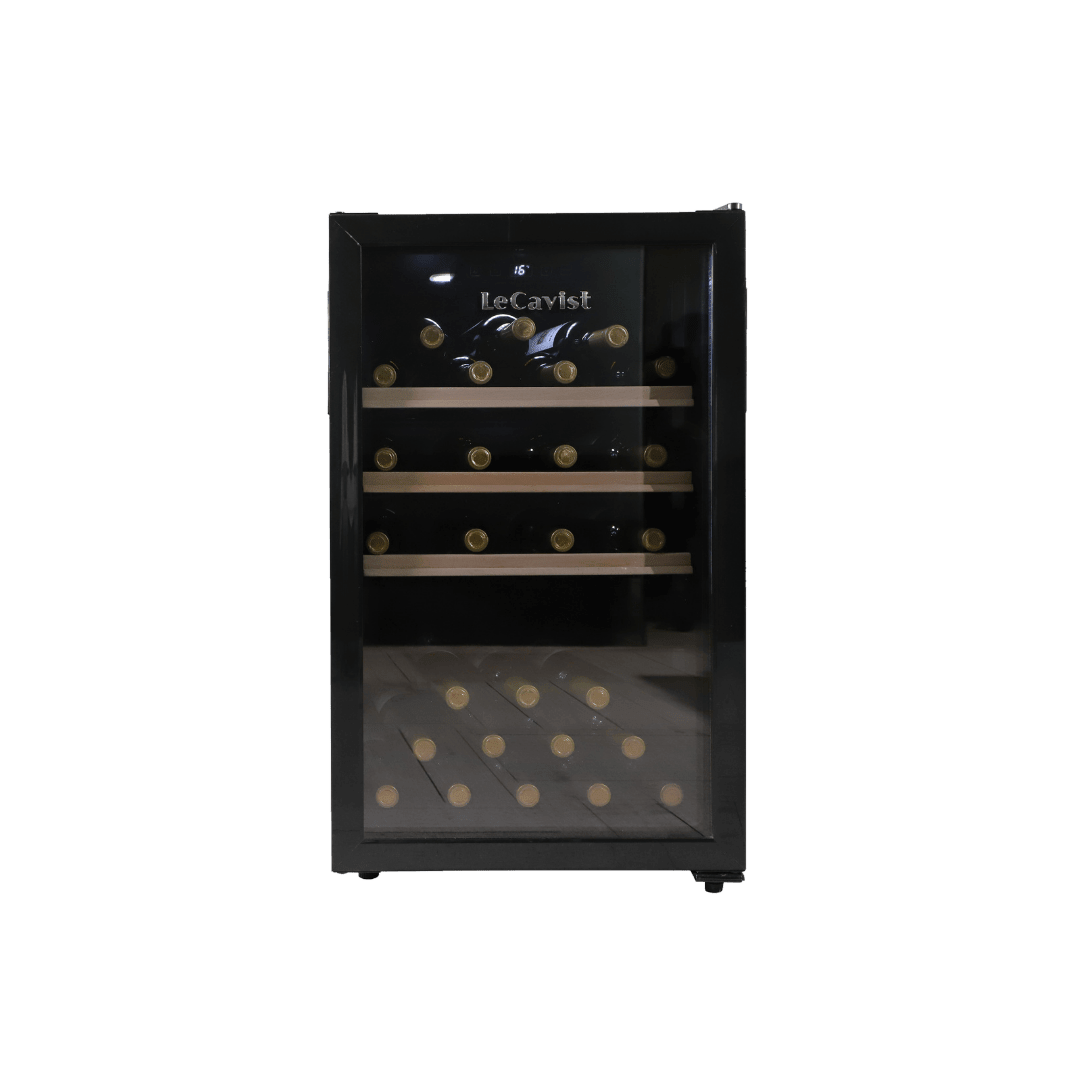LECAVIST Wine Cabinet - 63 Bottle - Single Zone - Freestanding - Black (LKCV63N) - Freestanding - LeCavist Wine Cabinets