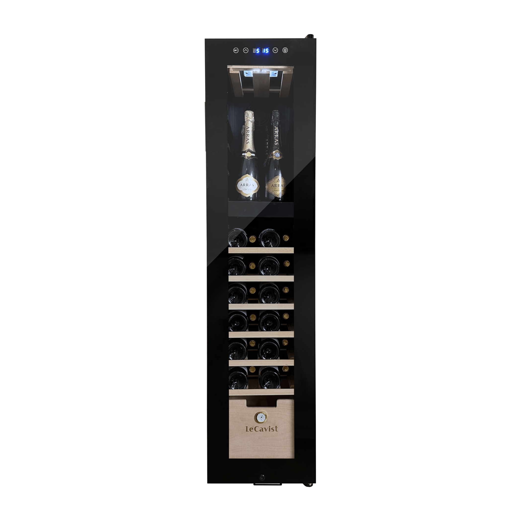 LECAVIST Wine Cabinet - 68 bottles - Dual Zone - Freestanding - Label view (LCS70VN2Z) - Freestanding - LeCavist Wine Cabinets