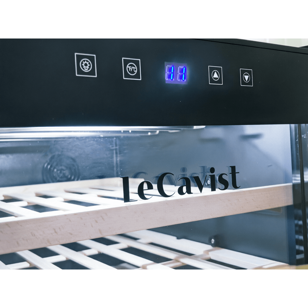 DETAILS: LECAVIST Wine Cabinet - 76 Bottle - Single Zone - Freestanding - Black (LCS100VNFS) PRE-ORDER - Freestanding - LeCavist Wine Cabinets