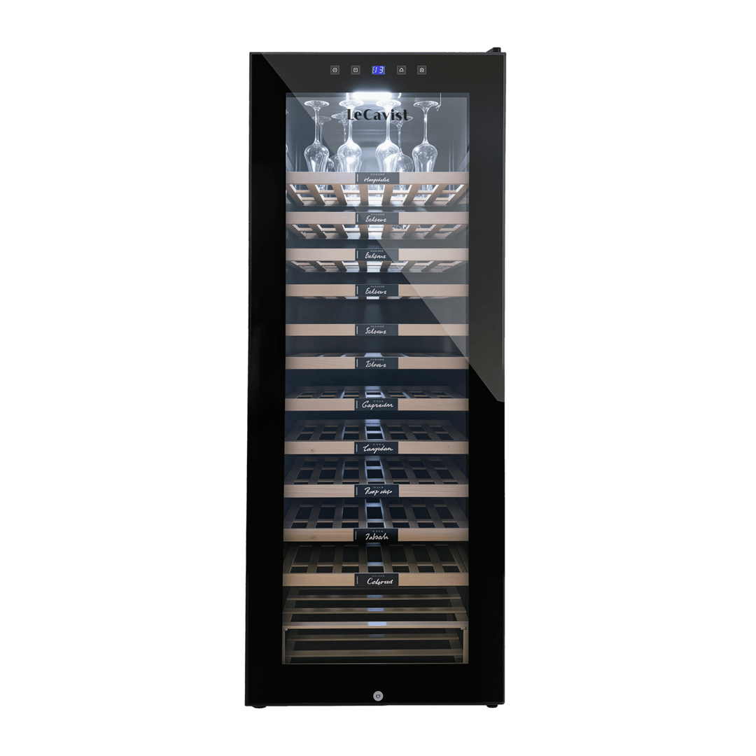 PRODUCT: LECAVIST Wine Cabinet - 76 Bottle - Single Zone - Freestanding - Black (LCS100VNFS) PRE-ORDER - Freestanding - LeCavist Wine Cabinets